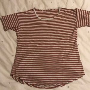 Pink and white striped T-shirt